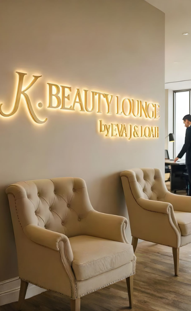 Cartel de letras doradas